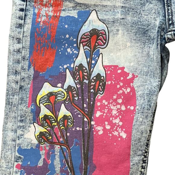 Encrypted Men’s Graffiti Acid Wash Denim Shorts Size 34 Jorts Mushroom Urban - Picture 4 of 8